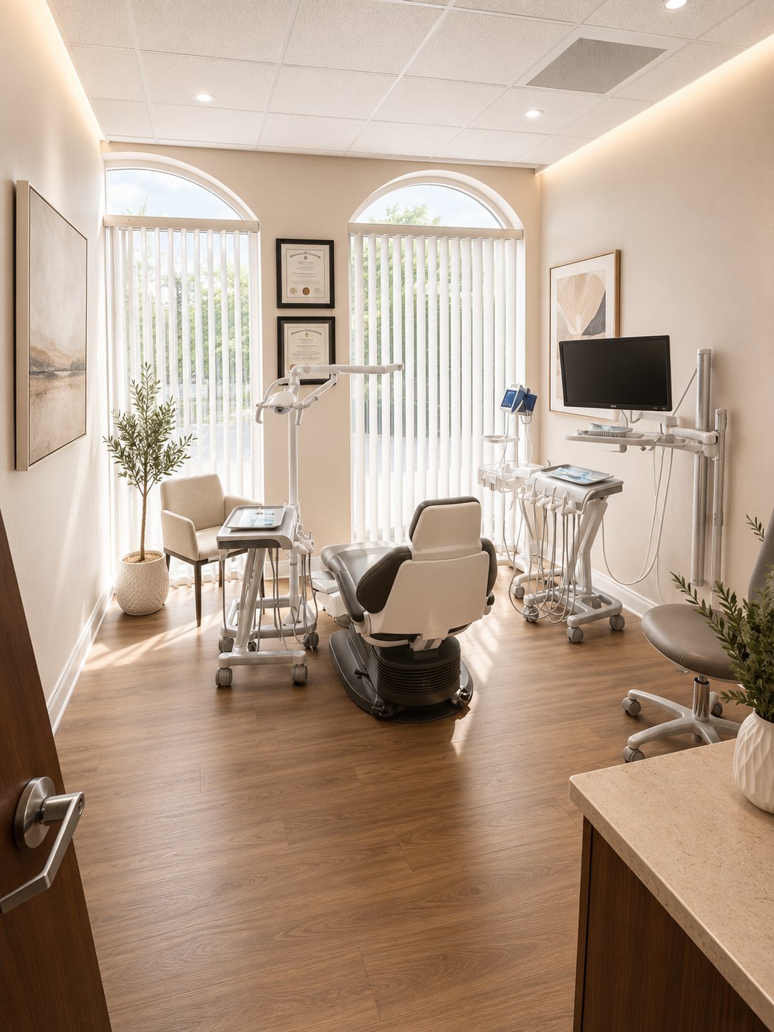 A calm, light-filled treatment suite at Smile Boutique Thousand Oaks